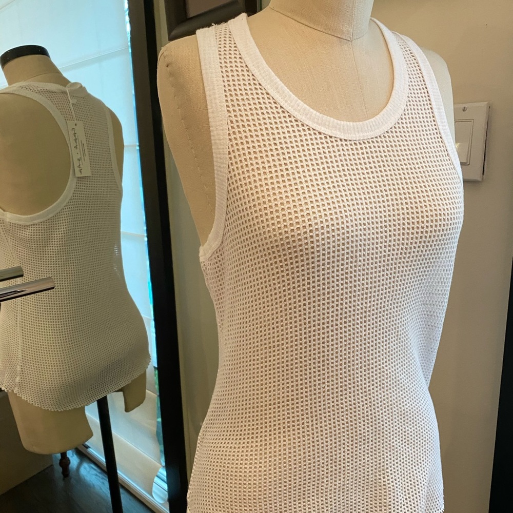 NWT LF Stores White Mesh Tank Top Sz S